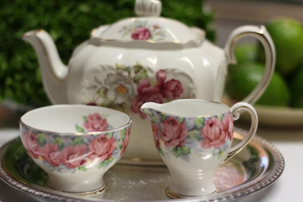 Antique China Teapot Creamer and Sugar - Downsizing Full Time RVing