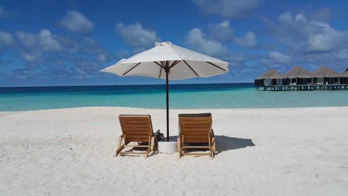 Beach Chairs and Umbrellas - Downsizing Full Time RVing