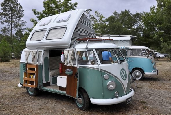 Volkswagen Van Green Open - Chuck and Sandi